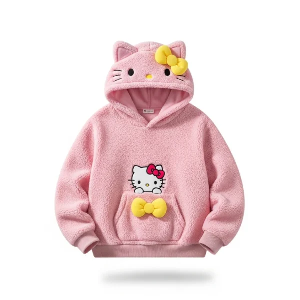 Moletom 3D Hello Kitty Rosa com Capuz