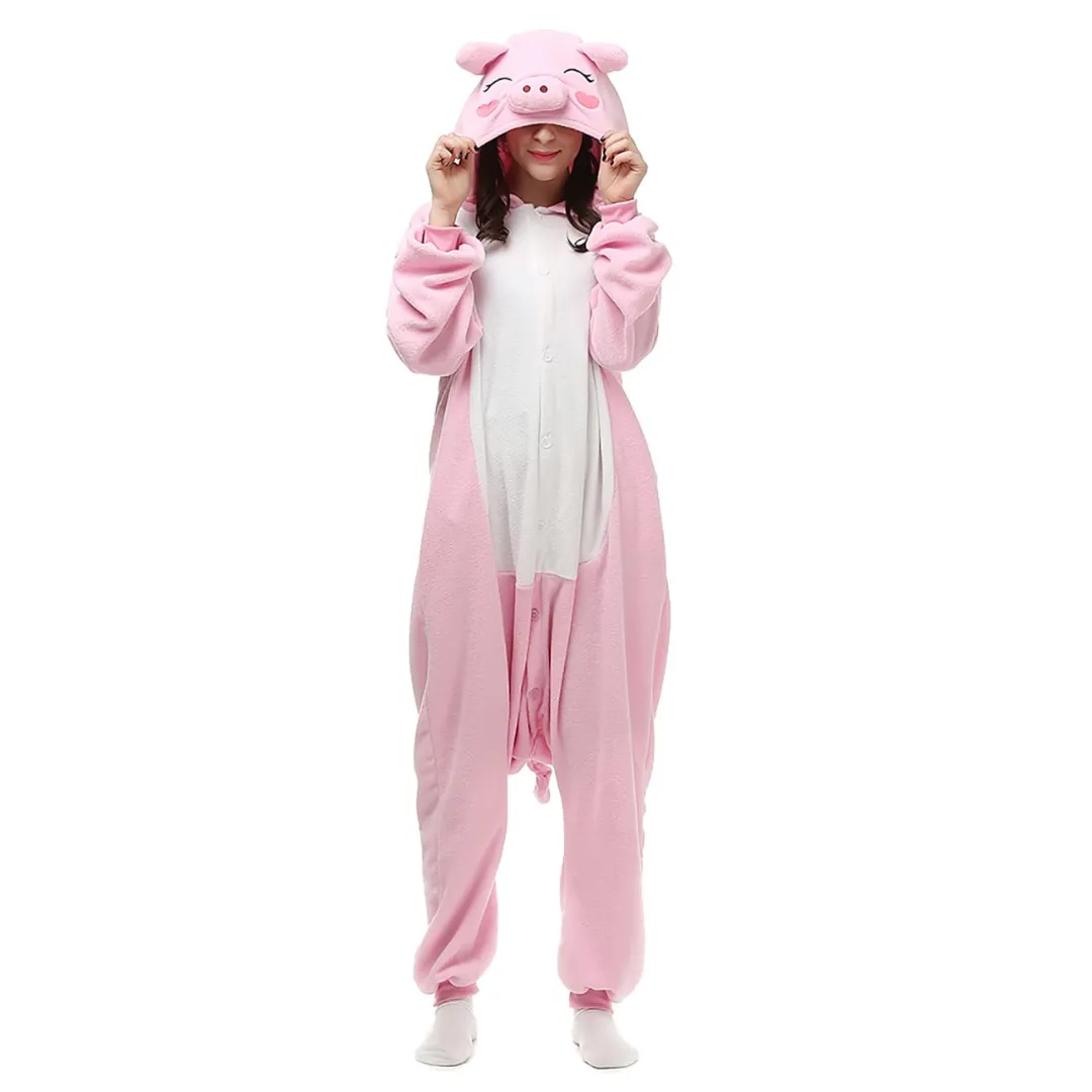 Pijamas1 Pijama Kigurumi Porquinho Confortável - Imagem 1