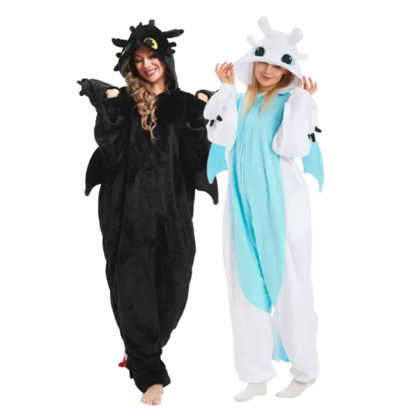 Pijama Kigurumi Casal Banguela e Fúria da Luz