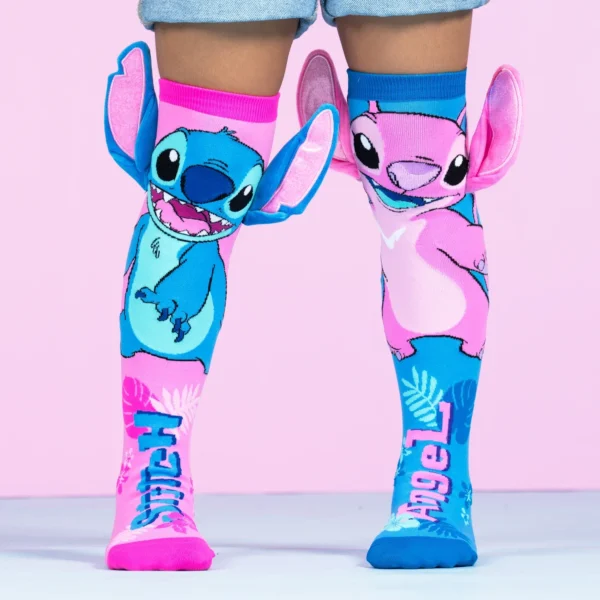 Meias 3D Stitch e Angel com Orelhas