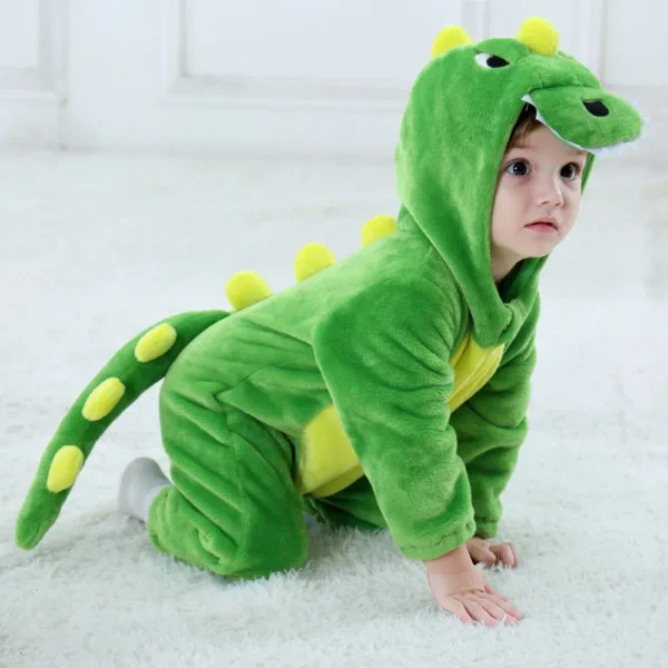 Pijama Infantil Dinossauro Kigurumi Verde