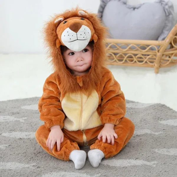 Pijama Infantil Leão Kigurumi Dourado