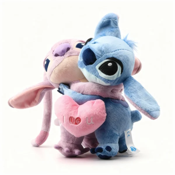 Pelúcia Casal Stitch e Angel 30cm