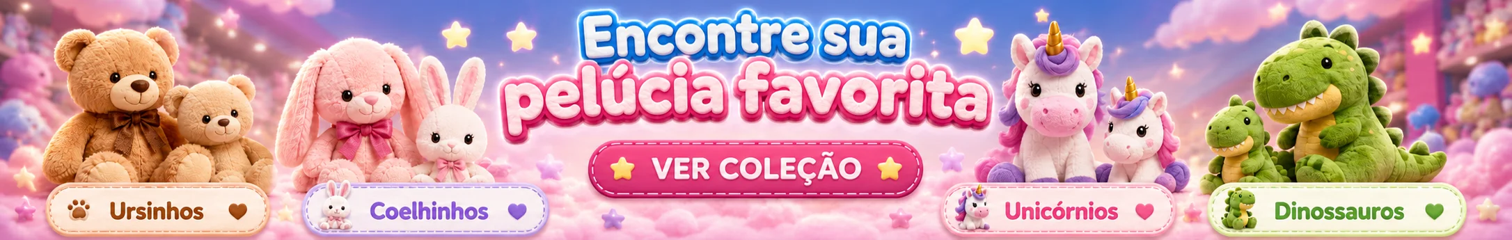 Encontre sua pelucia favorita