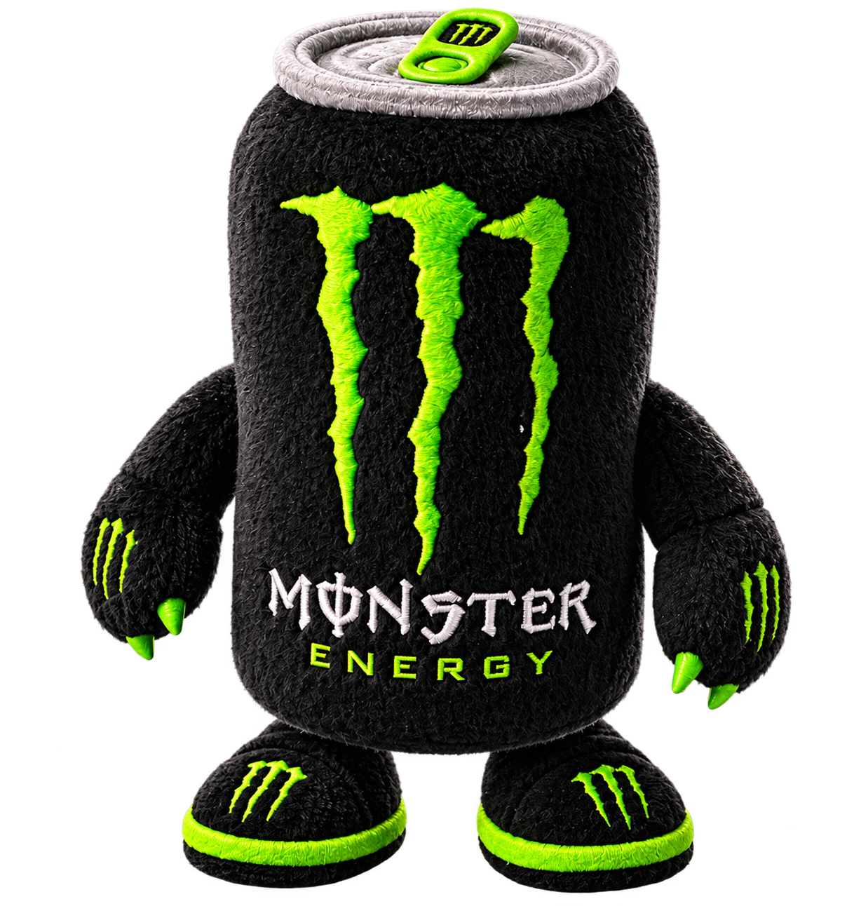 Pelucia Monster Energy Lata Pelúcia Monster Energy em formato de lata, 30cm, fundo transparente