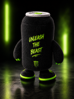 Verso da pelúcia Monster Energy com bordado Unleash the Beast